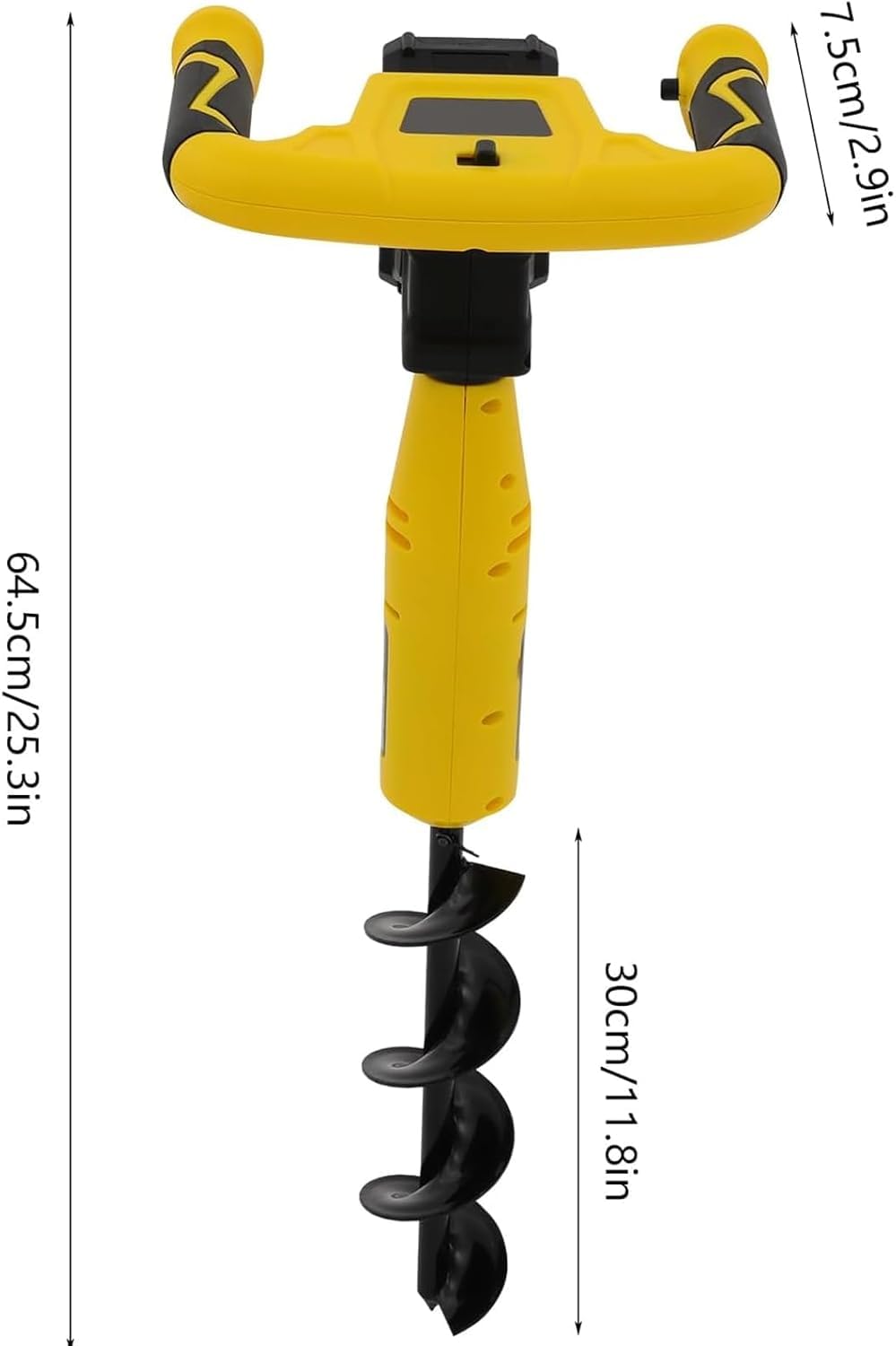 Barrena para postes de Cerca inalámbrica de 350W, excavadora eléctrica para postes con 2 baterías, taladro de Tierra portátil para Plantar en jardines