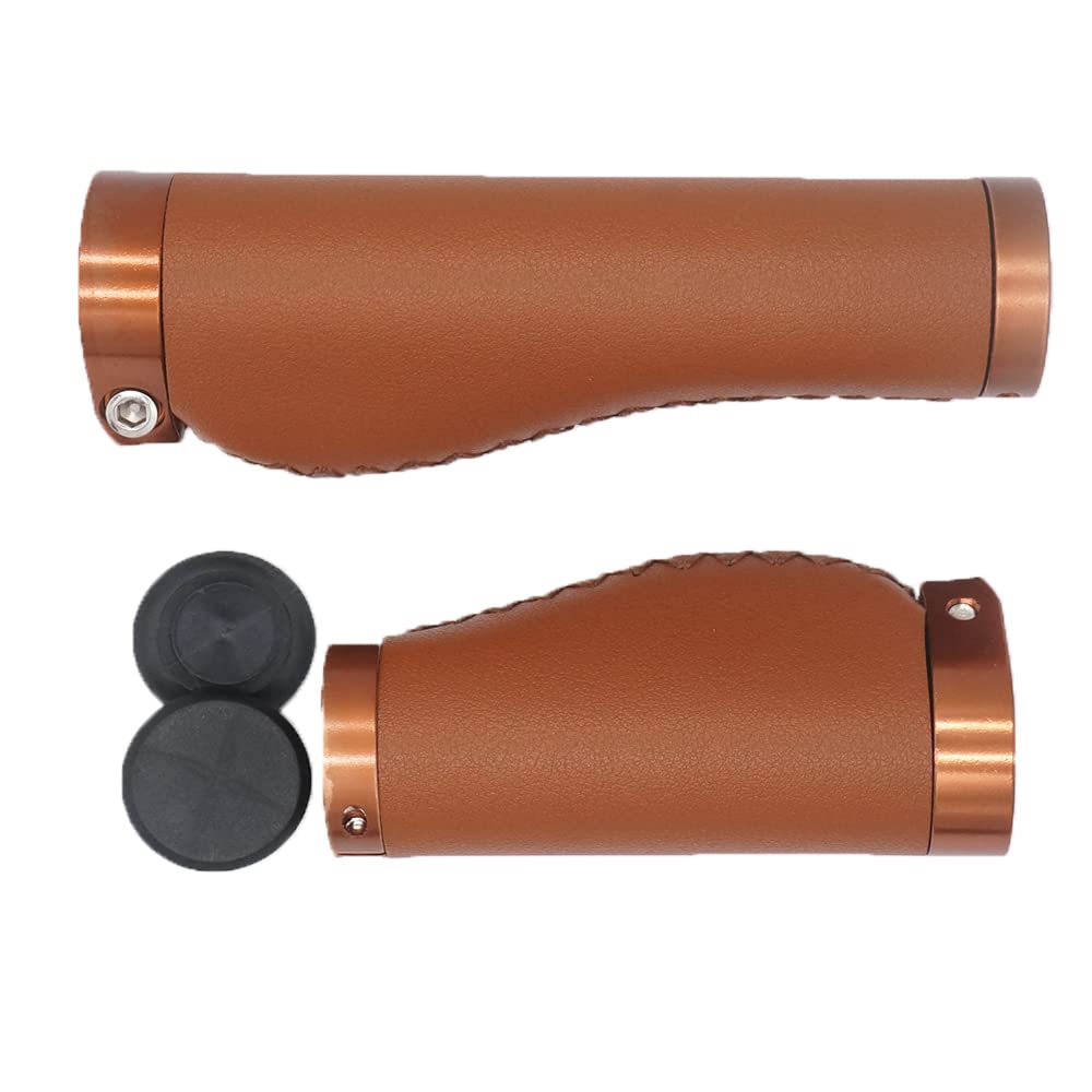 BBxunsless Poignée courte de vélo antidérapante en cuir microfibre PVC cousu à la main - Style rétro