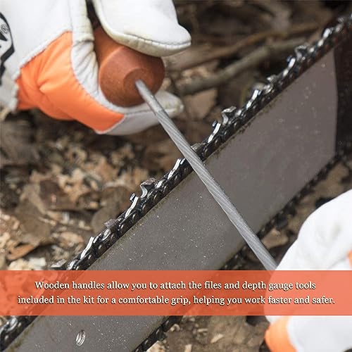 Pacote com 12 limas de motosserra, kit de arquivo de afiador de motosserra inclui 5/32 polegadas x 2