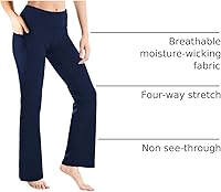 Vista 9 de Yogipace - Pantalones de yoga con bolsillos laterales para mujer, de 25/27/29/31/33/35/37 pulgadas, para descansar y para entrenamiento Negro