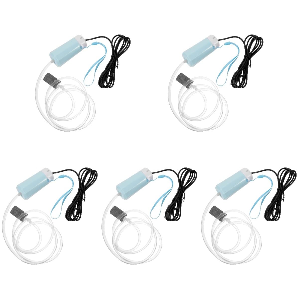 Happyyami Bomba de oxigeno USB Bomba de Aire USB Acuario Esponja portátil Tanque de Acuario Agua Portable Air Pump Bomba de pecera Bomba de oxigeno para Acuario Abdominales Sky-Blue