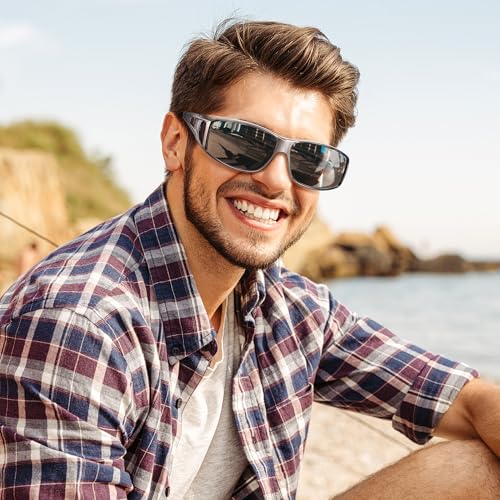 Image of URUMQI Polarized Sunglasses Fit Over Glasses for Men Women, Wraparound Sun Glasses UV400 Protection for Driving Fishing