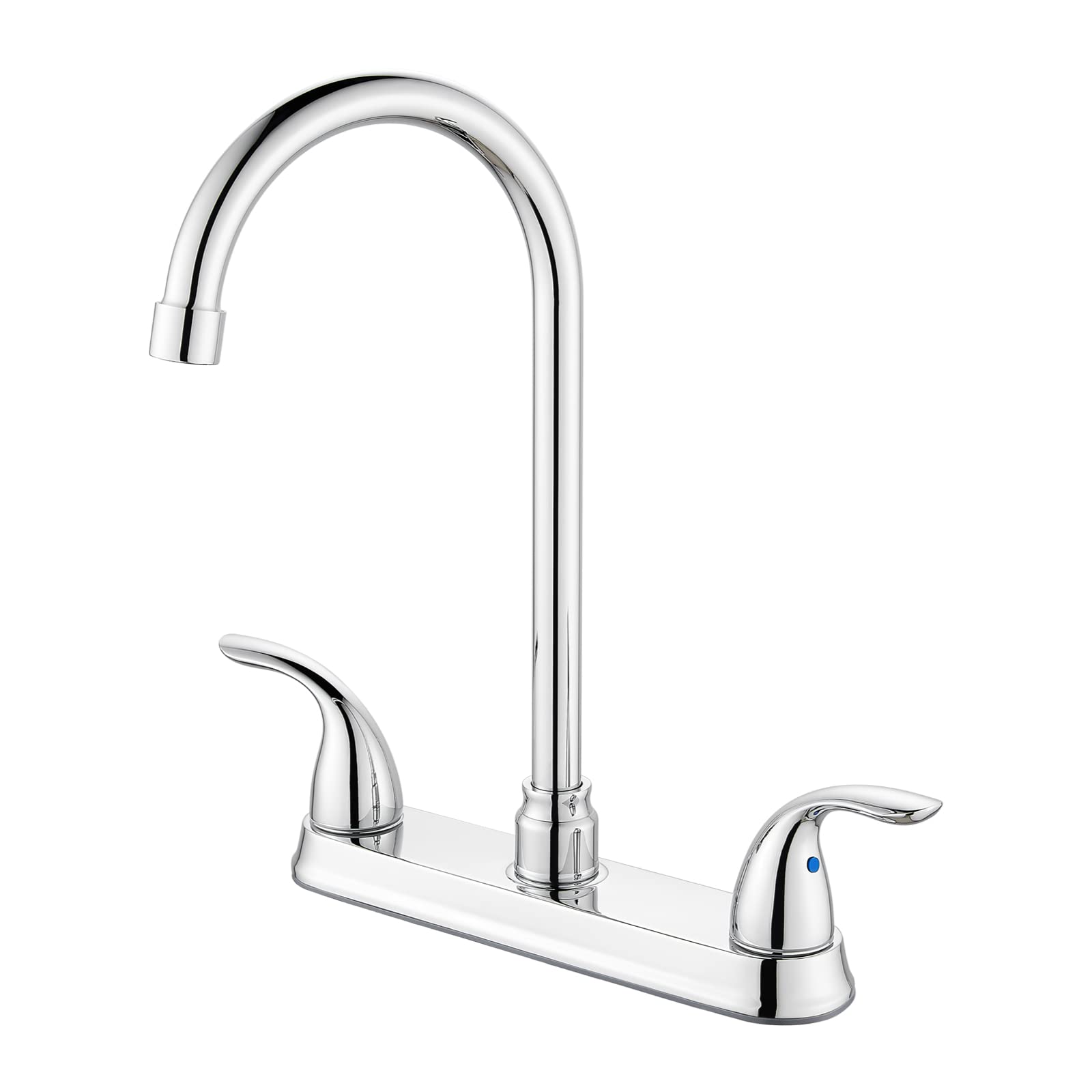 Cinwiny Kitchen Sink Faucet,Stainless Steel 2 Handle Kitchen Faucet High-Arc 360 Degree Swivel 8 Inch Centerset 3 Hole Kitchen Faucet with Supply Lines?Polish Chrome