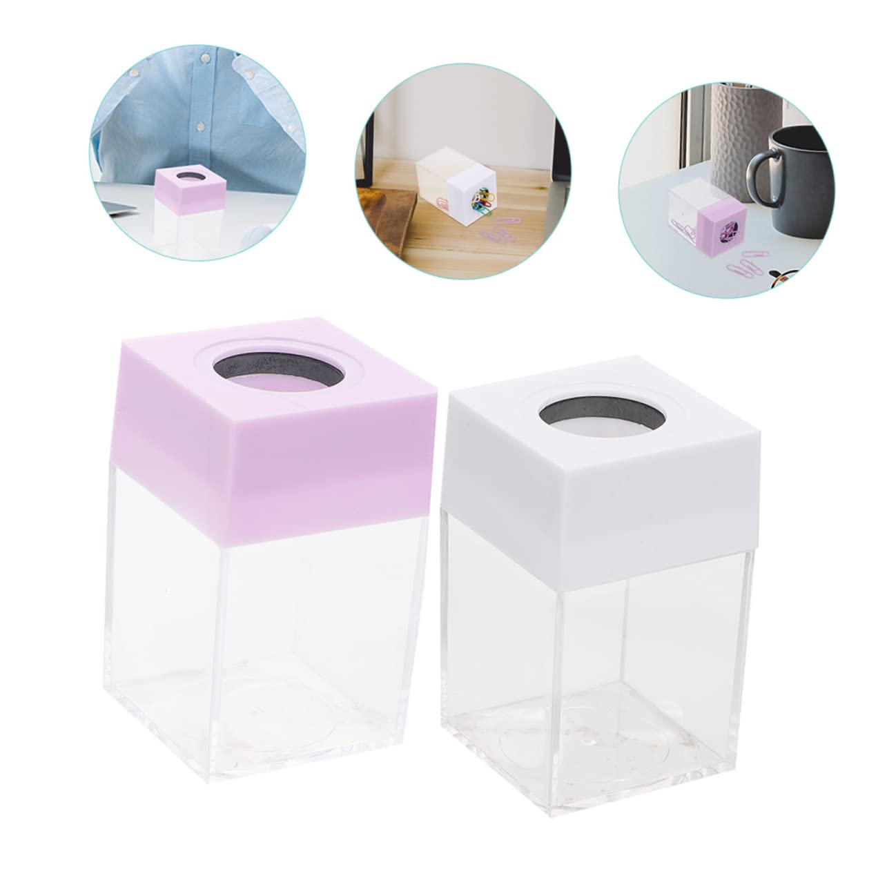 Operitacx 10pezzi Distributore Di Graffette Magnetico Quadrato Organizer Ufficio Per Clip Carta Design Elegante e Ampia Capacità Da Pastello