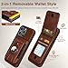 LOHASIC Compatible with Magsafe for iPhone 16 Pro Max Wallet Case, Detachable Leather Credit Card Holder Slot with RFID Blocking Cases for iPhone 16 Pro Max 2024 New, Dark Brown