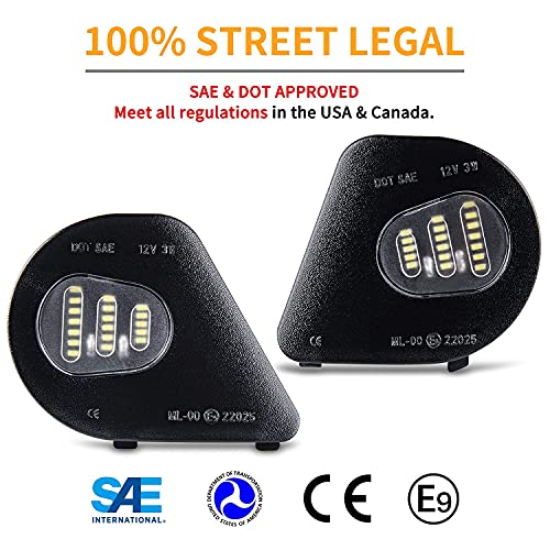 Gempro 2Pcs Led Side Mirror Puddle Light Lamps Assembly For 2010-2019 Dodge Ram 1500 2500 3500 4500 5500 Towing Mirror Lights, 6000K Diamond White #TOP6