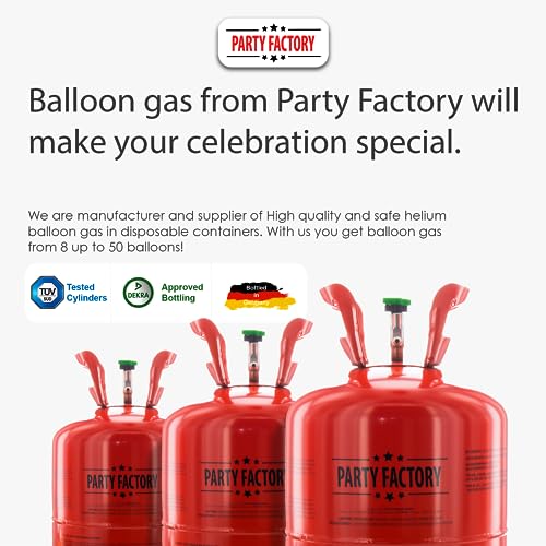 Party Factory Helium Tank for up to 30 Latex Balloons, Helium Cylinder 7 cu. ft. Gas with filling quantity for Balloons, Ideal for Birthday Party, Wedding - Image 6