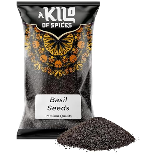 A Kilo of Spices Basil Seeds 1kg Sabja Tukmaria for Falooda and Drinks