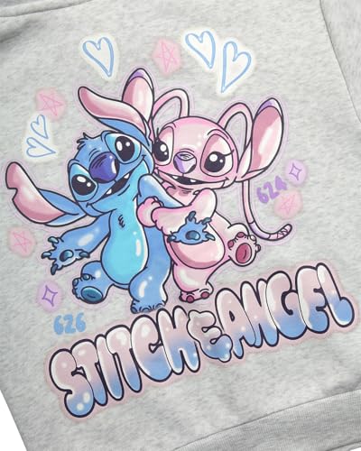 Image of Disney Lilo and Stitch Girls Cozy Fleece Zip Up Graphic Hoodie Sweatshirt