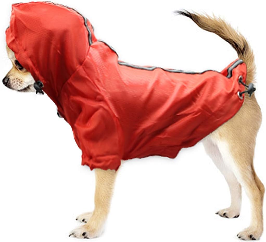 Puppy Dog Raincoats for Small Dogs Waterproof Puppy Raincoat Pet Lightweight Rain Jacket for Small Dogs, Red, X-Small (Under 3.3lb)