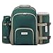 anndora Picknickrucksack Rucksack + 11 TLG. Zubehör f. 2 Personen + Picknickdecke - grün