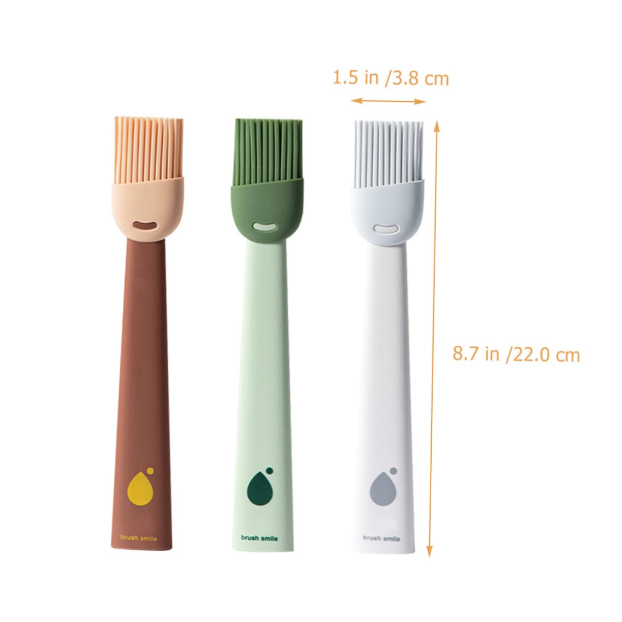 Yardwe 3Pcs Silicone Basting Brush Bbq Grilling Baking Brush Food Grade Silicone for Oil Butter Marinade Application Comfortable Grip