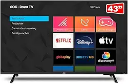 Smart TV 43' LCD LED AOC 43S5155/78G - Wi-Fi DLED FHD, Quad Core, HDMI USB