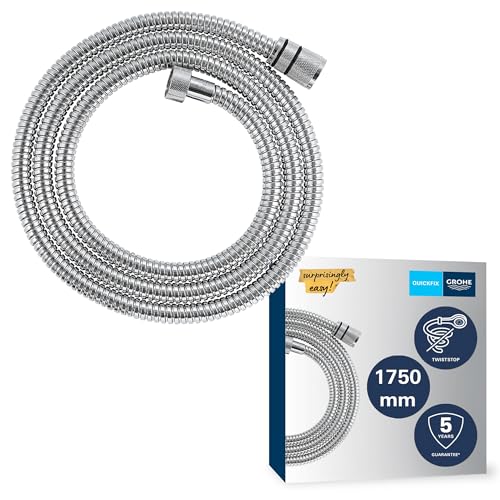 GROHE Vitalioflex Duschschlauch aus Metall 1 75m (flexibler knickfester Brauseschlauch für die Dusche druckbeständig universaler Anschluss keine Dichtungsringe notwendig) chrom 22100000