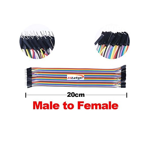 HiLetgo 200pcs/5x40pcs Breadboard Jumper Wires Dupont Wire Male to Male, Male to Female, Female to Female, 2.54mm to 2.54mm, 2.54mm to 2.0mm, 2.0mm to 2.0mm 20CM Cables Assortment Kit for Arduino DIY – Image 4