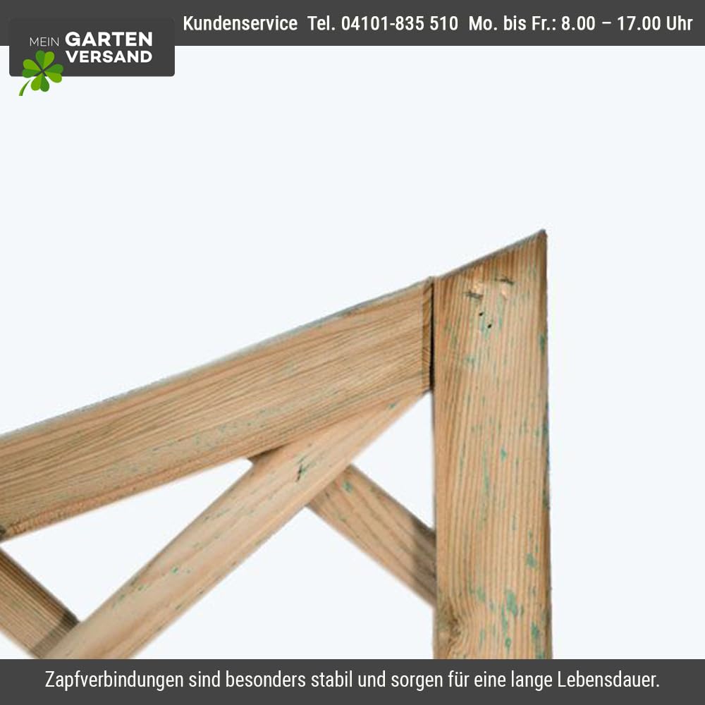 Sichtschutzzaun Balkon Windschutz mit Doppelbogen + Rankgitter Maß 90 x 160 auf 140 cm (Breite x Höhe) aus Kiefer/Fichte Holz, druckimprägniert für den Garten "Berlin Doppelbogen"