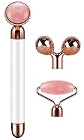 Vista 3 de Rodillo de jade eléctrico 3D rodillo facial y masajeador facial, cuarzo rosa 3 en 1