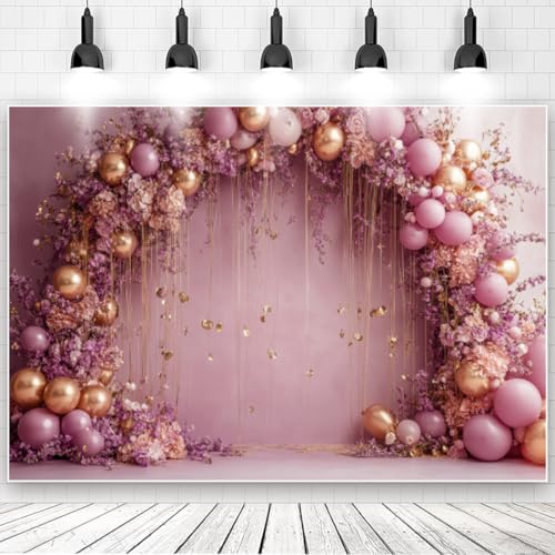 Fondo decorativo 7x5ft morado y dorado para fotos miniatura 1