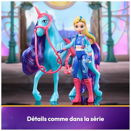 Unicorn Academy - L'Ecole des Licornes - Licorne River + Poupée Isabel - Licorne, Poupée Et Accessoires À Collectionner - Jouets Inspirés De La Série L'Ecole des Licornes - Jouet Enfant 4 Ans et +