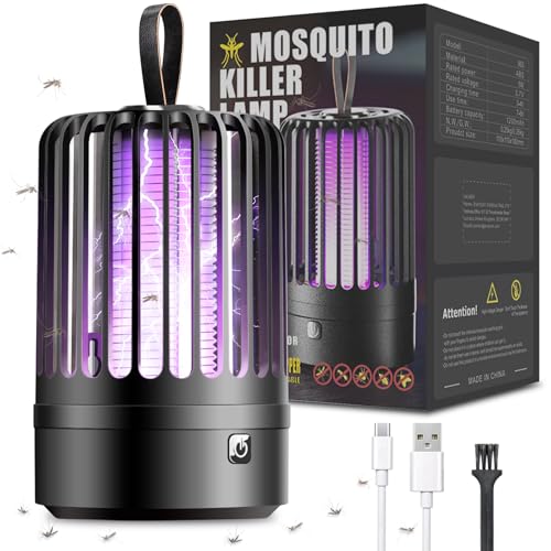 Mückenvernichter-Lampe, elektrischer Mückenvernichter, wiederaufladbarer Fliegenvernichter, tragbarer Insektenvernichter mit Nachtlicht, lockt...