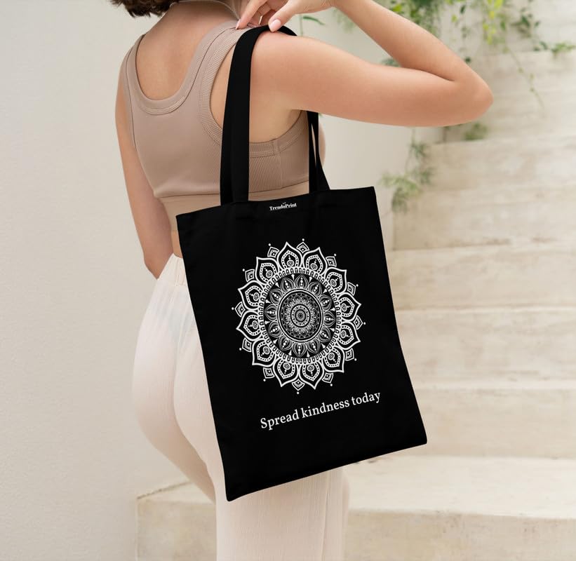 Image of TrendoPrint Reusable Shopping Bag Canvas Tote Bag for Grocery, College, Office & Shoulder Handbag Travel Bag for Men and Women (14x16 inches)