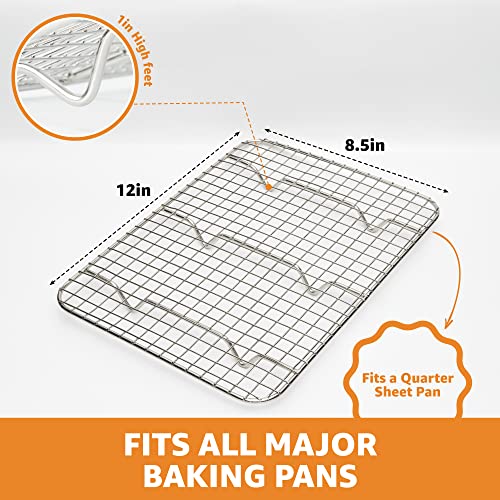 Heavy Duty Cooling Rack For Cooking And Baking, Rust Resistant Oven Rack And Wire Rack, Grill And Baking Rack, Wire Cookie Cooling Racks For Baking, Fits Quarter Sheet Pan, 8.5" X 12" #TOP5