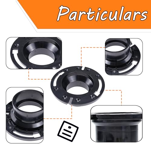 Image of RV Toilet Seal and RV Toilet Flange Kit, Designed for RV 300 /310 /320 Toilets, Replaces 385345892 RV Floor Flange and 385311658 Flush Seal and 385311652 Base Seal, 3 in 1 Combo Kit - Black