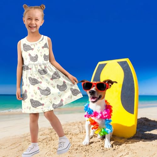 Girls Casual Dress Cute Sleeveless A-Line Swing Beach Summer Dress for 2-8 Years4