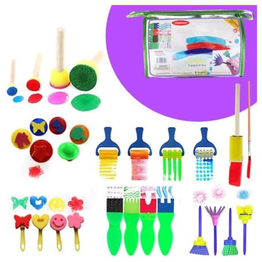 30 Piezas Niños Cepillos de Pintura de Esponja Herramientas de Dibujo para Niños Pintura Temprana Artes DIY Artesanías (30 Piezas)