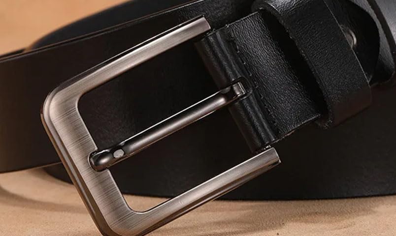 Men Cowhide Leather Belt with Traditional Pin Buckle for Comfortable Fit3