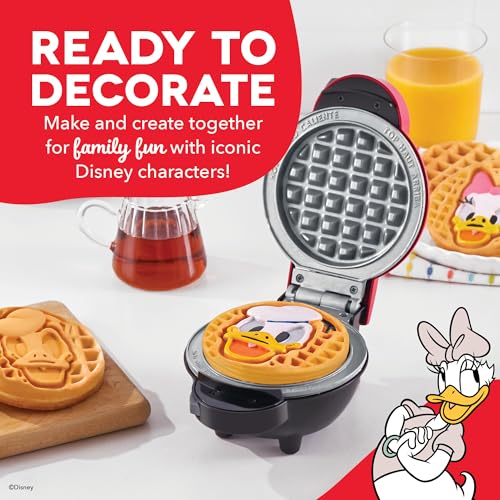 Image of Dash MultiMaker Mini System Removable Plate Set - Ceramic, Nonstick Replacement Plates for Fun-Shaped Waffle Breakfast - Waffle Maker Not Included - 4-Inch - Two-Pack - Donald & Daisy