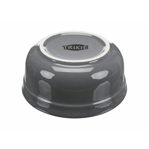 TRIXIE Set comederos, 2 × 0.6 l/15 cm, Azul Petróleo/Gris, Perro