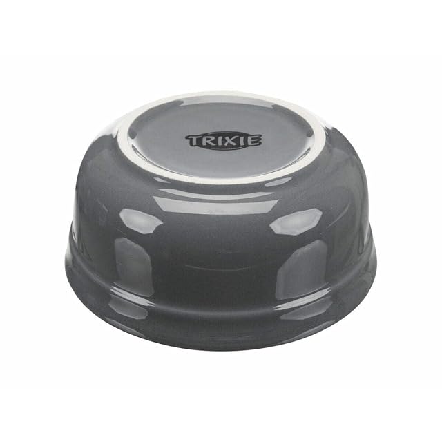 TRIXIE Set comederos, 2 × 0.6 l/15 cm, Azul Petróleo/Gris, Perro