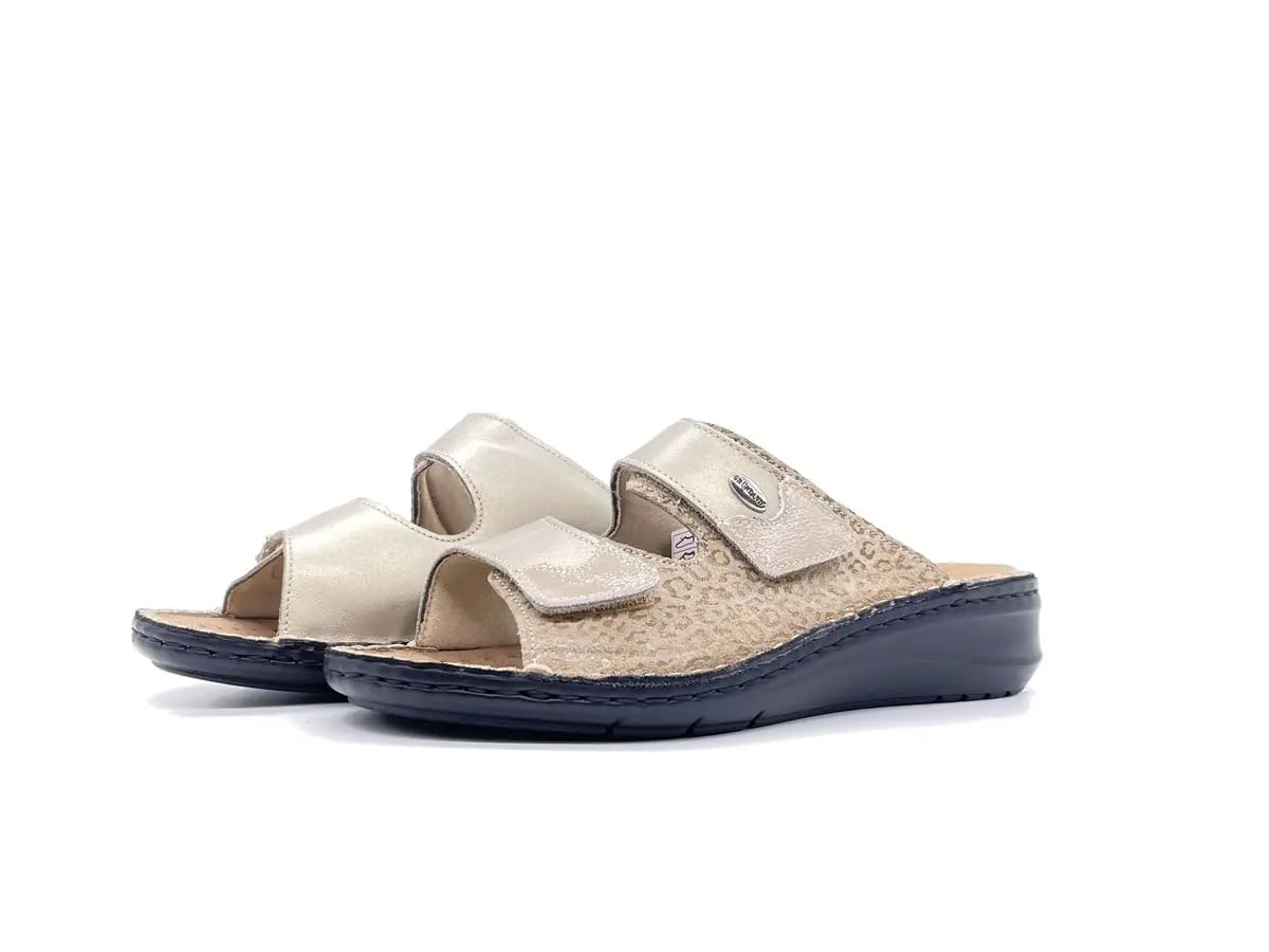 GRÜNLAND Dami, Sneaker Comfort con Doppia Chiusura in Velcro, Suola Sagomata, Soletta Rimovibile in Sughero e Pelle e Cuciture Fatte a Mano. da Donna