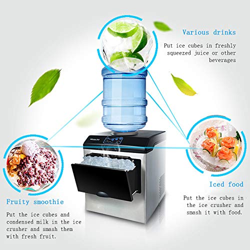 MHGD Automatische tragbare elektrische Arbeitsplatten-Eismaschine, runde Eismaschine mit Fasswasser für den Heimgebrauch… – Bild 3