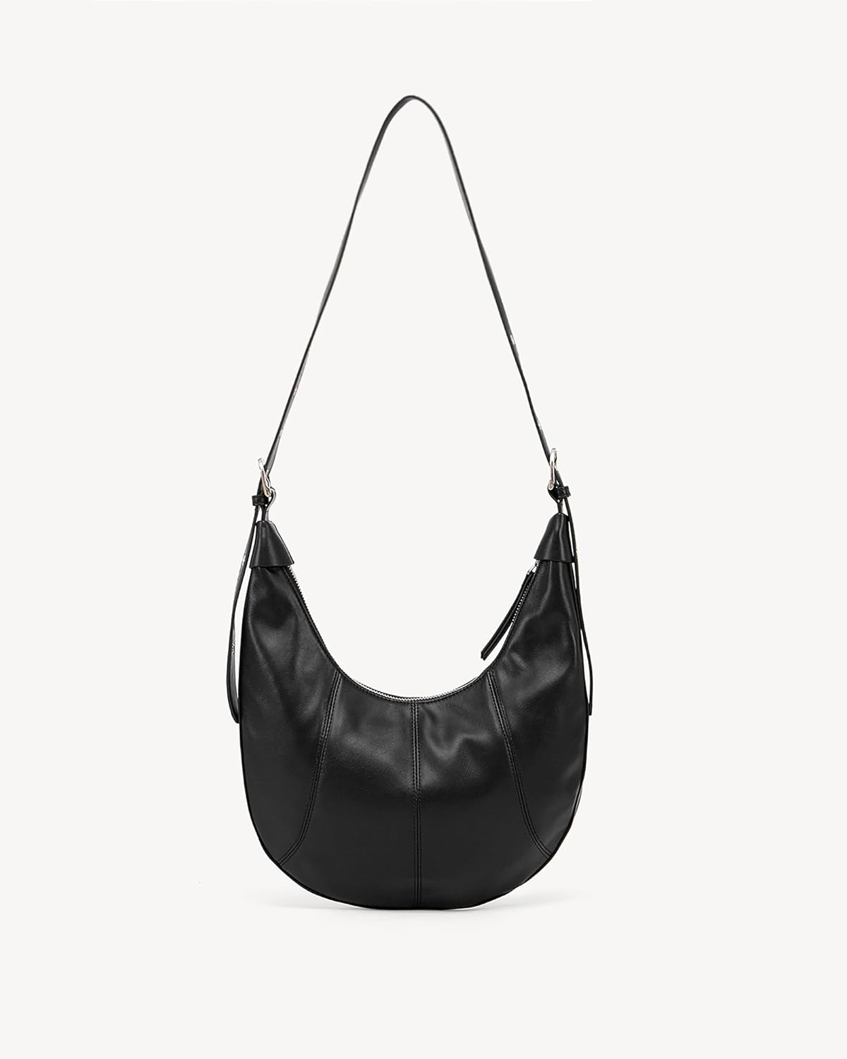 NEWBELLA Women’s Soft PU Leather Crescent Hobo Bag – Foldable Shoulder Purse with Zipper Closure, Stylish Slouchy Tote - Image 3