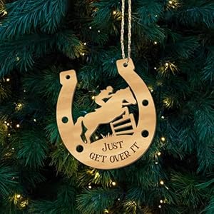 Horse Show Jumping Girl Ornament 2024, Horse Riding Ornaments, Equestrian Girl Christmas Ornament, Female Horseback Riding Keepsake for Horse Rider, Horse Jumping Horseshoe Sport Theme Party Decor