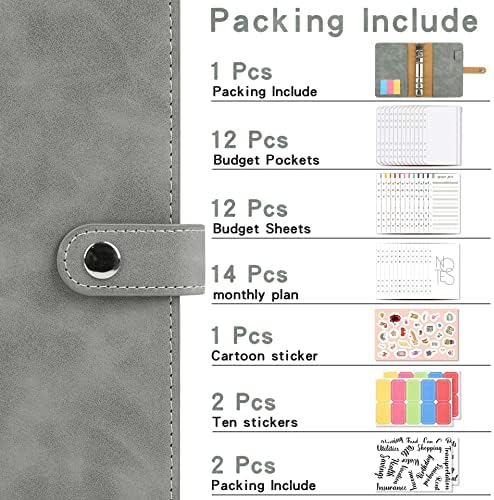 A6 Budget Binder Cash Envelope,Money Saving Wallet Cash Binder with Envelopes Money Organizer Binder with Pocket for Travel and Diary