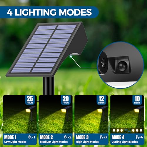 WENATY Solar Spot Lights Outdoor Waterproof IP65, Bright LEDs Solar Landscape Lighting for Outside Garden Yard, Solar Powered Spotlights for Accent Uplighting Backyard Statue Palm Tree, 2 Pack/Warm - image 3