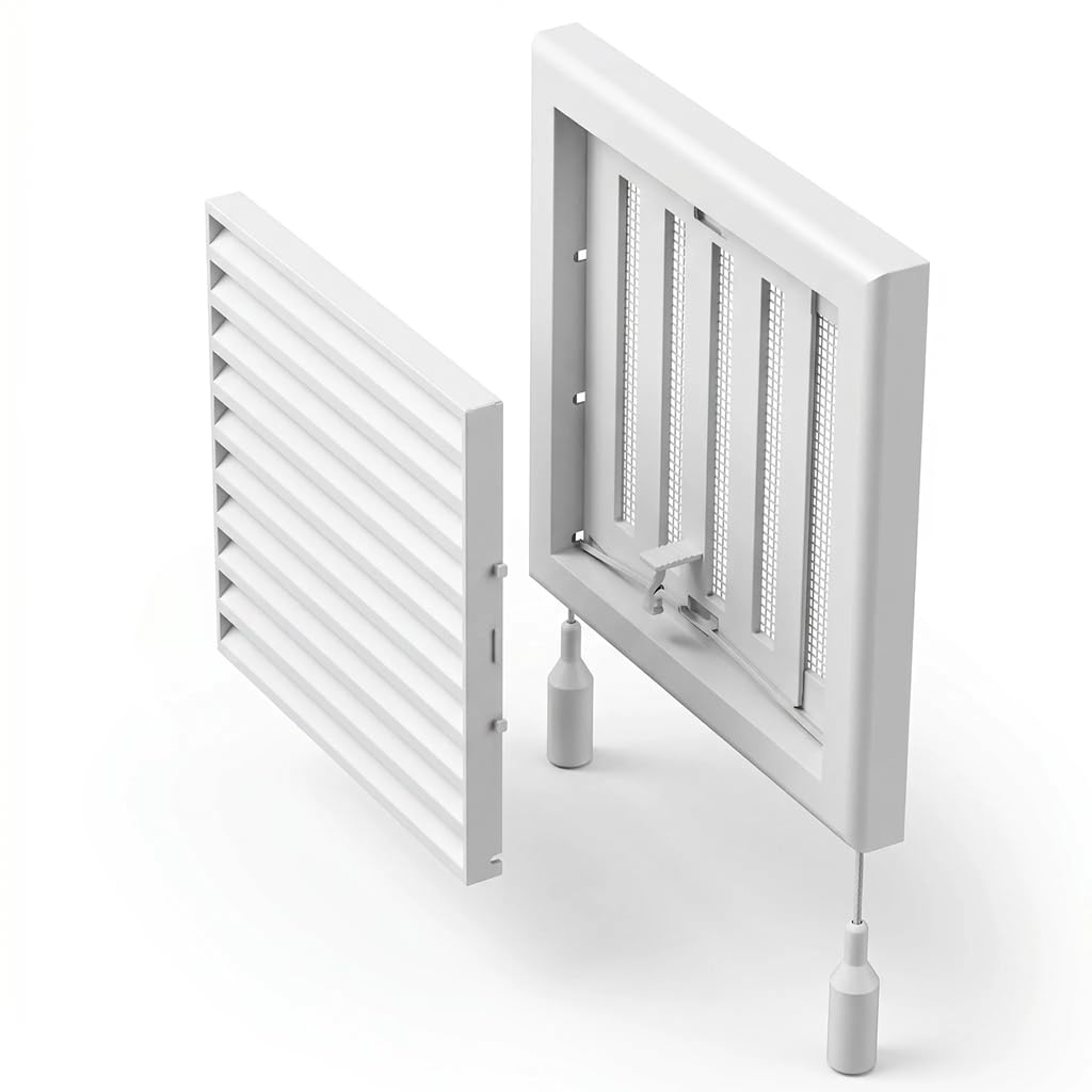 Ventilation grille adjustable 188x188 mm with mesh and MW120ARK