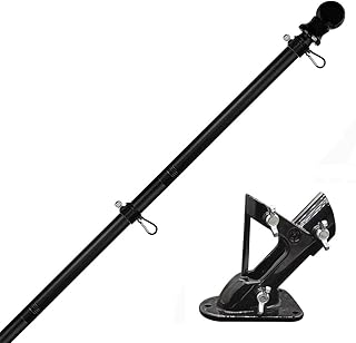 OYYQ 5FT Flag Pole Kit for Canada Flag,Professional Stainless Steel Flag Pole for House Garden Yard,Residential or Commercial Flag Pole with Two-Position Bracket Black