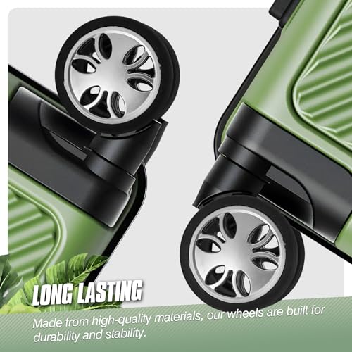 8 Pcs Luggage Wheels Replacement, 60mm/2.36in Wear-Resistant Spare Suitcase Wheels Replacement Luggage Repair Parts Kit for Double Tires, V-A43