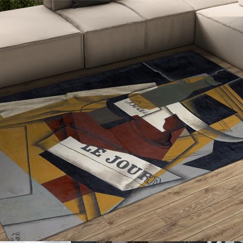 Tapis Juan Gris 90x150cm d'appoint résistant pour entrée et salon