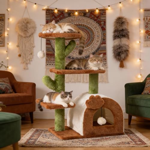 Árbol de gato cactus para interiores 27.5 pulgadas miniatura 1
