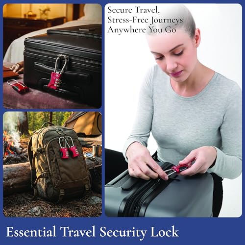 Image of Brookstone Cable Lock - 2 Pack 3-Digit Keyless TSA Approved Locks for Luggage - Resettable Combination Luggage Lock, Size One Size, Red