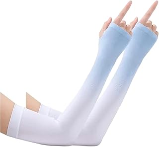 CEHJZQRPL Paquete de 2 mangas de protección solar for brazos, de nailon multicolor, for ciclismo al aire libre y correr.(Blue)