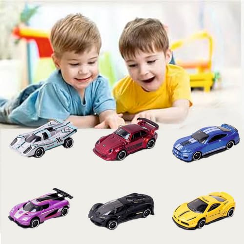 Image of Small Metal Die-Cast Car Set (6 Pieces), 1:64 Scale - Toy High-Speed ​​Metal Cars - Exciting Racing and Movie-Themed Toys for Children,CR1-7051-7056 Torque Master