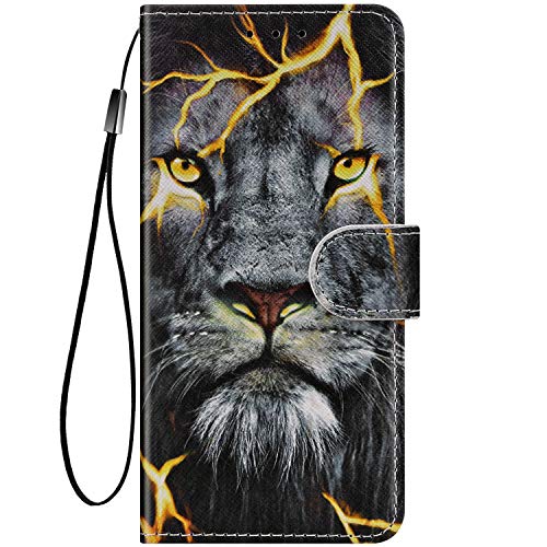 Urhause Case Compatibel met Huawei Enjoy 9S Case Glossy PU Lederen Portemonnee Cover met Kaartsleuven Cover Leeuw… - Image 3