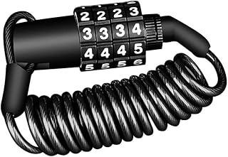ZECHAO Cable Bike Locks,4 Digital Password Anti Theft Mountain Bike Lock Wheel Lock Cycling Combination Locks and Cables Security Locks Cycling Locks (Color : Black, Size : 1.5m)
