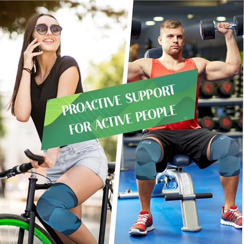 Image of Dyna Knee Cap | Providing 360 Protection | 4-Way Stretchable Knee Support | for Joint Pain Relief, Sports, Running,Gym, Cycling, Exercise | 1 pair | For Men and Women - Medium